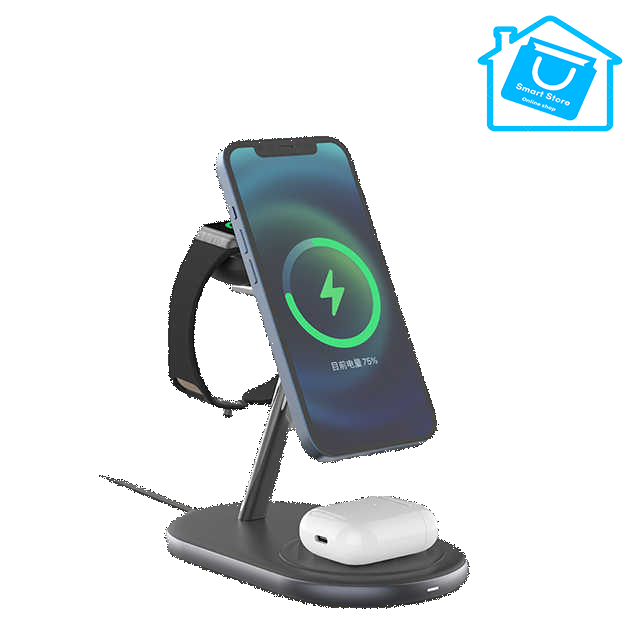 3 IN 1 MAGNETIC WIRELESS CHARGER STATION CHARGE MAGNETIC MAGSAFE 15W - Image 3