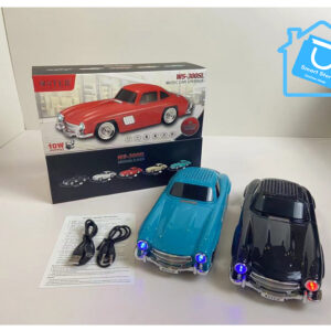 CLASSIC ROADSTER CAR HIGH-FIDELITY BLUETOOTH 5.0 WIRELESS SPEAKER PORTABLE COMPACT VIBRANT STEREO SOUND WITH LED LIGHTS WS300SL FOR UNIVERSAL CELL PHONE AND BLUETOOTH DEVICE